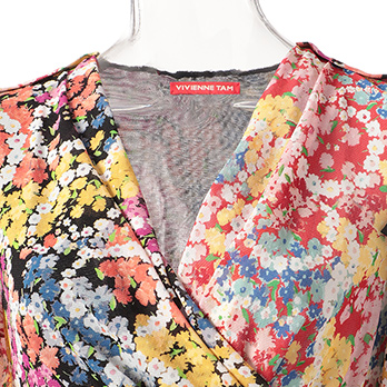 CIRCLE FLOWER PRINT ON STRETCH NETTING　ドレス 詳細画像