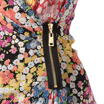 CIRCLE FLOWER PRINT ON STRETCH NETTING　ドレス 詳細画像