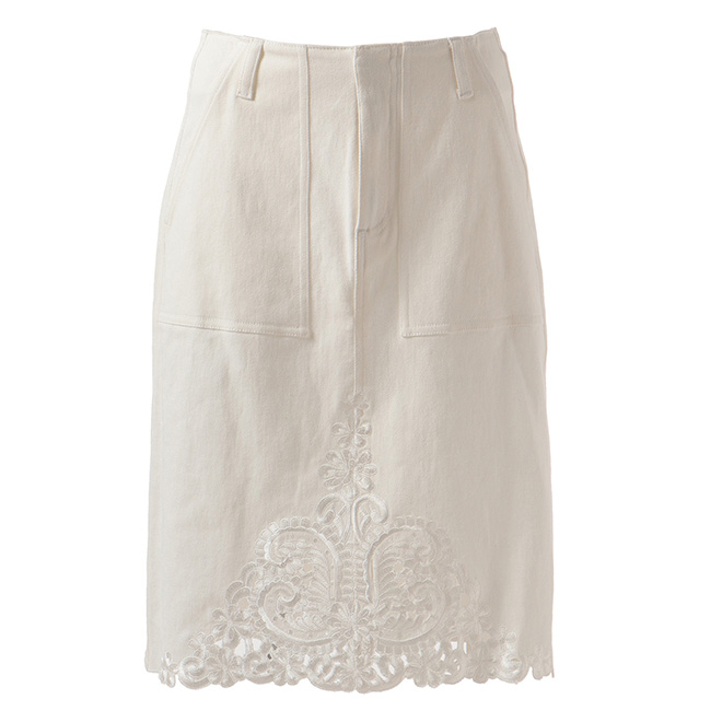 Vintage eyelet denim スカート 詳細画像 ホワイト 1