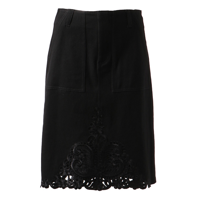 Vintage eyelet denim スカート 詳細画像 ブラック 2