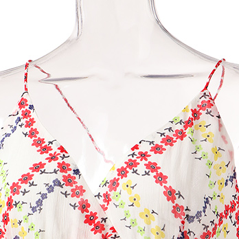 Plaid flower print on viscose ドレス  詳細画像