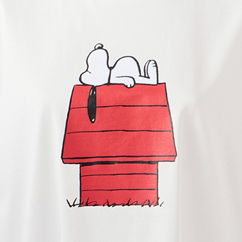 【 スヌーピー 】 DOUBLE HAPPINESSFLOCKY PRINT　Tシャツ 詳細画像