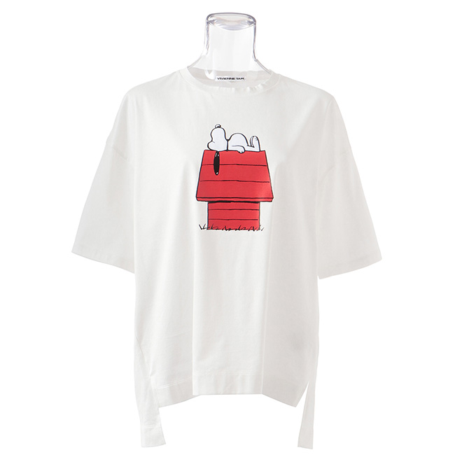 【 スヌーピー 】 DOUBLE HAPPINESSFLOCKY PRINT　Tシャツ 詳細画像 ホワイト 1