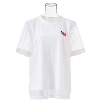 snoopy double happiness embroidery on tulle　Tシャツ