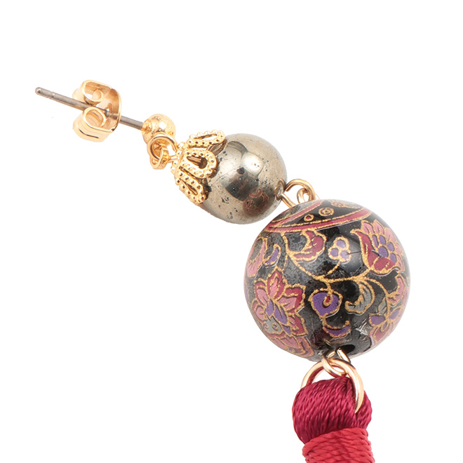 FRINGE TASSEL PIERCED EARRING　ピアス 詳細画像 レッド 3
