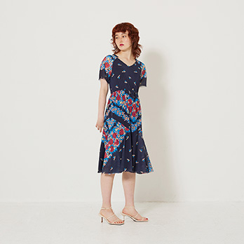 【期間限定】GRADIENT PRINT STRETCH NETTING　ワンピース