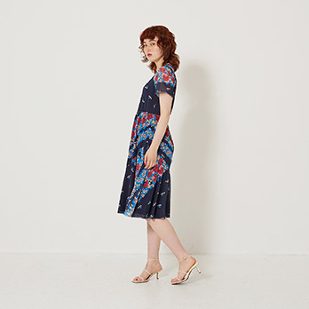 【期間限定】GRADIENT PRINT STRETCH NETTING　ワンピース 詳細画像