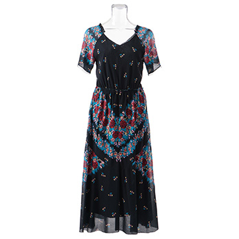 【期間限定】GRADIENT PRINT STRETCH NETTING　ワンピース 詳細画像