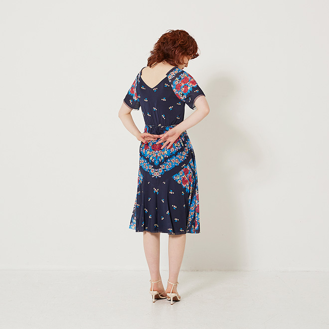 【期間限定】GRADIENT PRINT STRETCH NETTING　ワンピース 詳細画像 ブルー系マルチ 3
