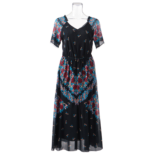 【期間限定】GRADIENT PRINT STRETCH NETTING　ワンピース 詳細画像 ブルー系マルチ 4