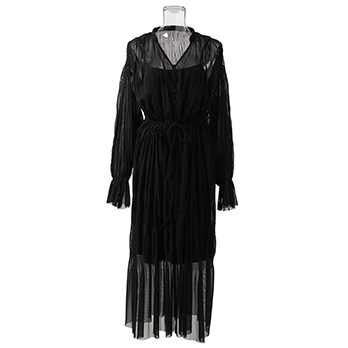 SOLID NETTING MAJOLICA PLEATS　ドレス 詳細画像