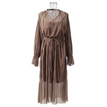 SOLID NETTING MAJOLICA PLEATS　ドレス 詳細画像