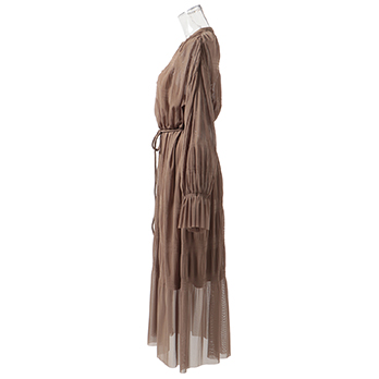 SOLID NETTING MAJOLICA PLEATS　ドレス 詳細画像