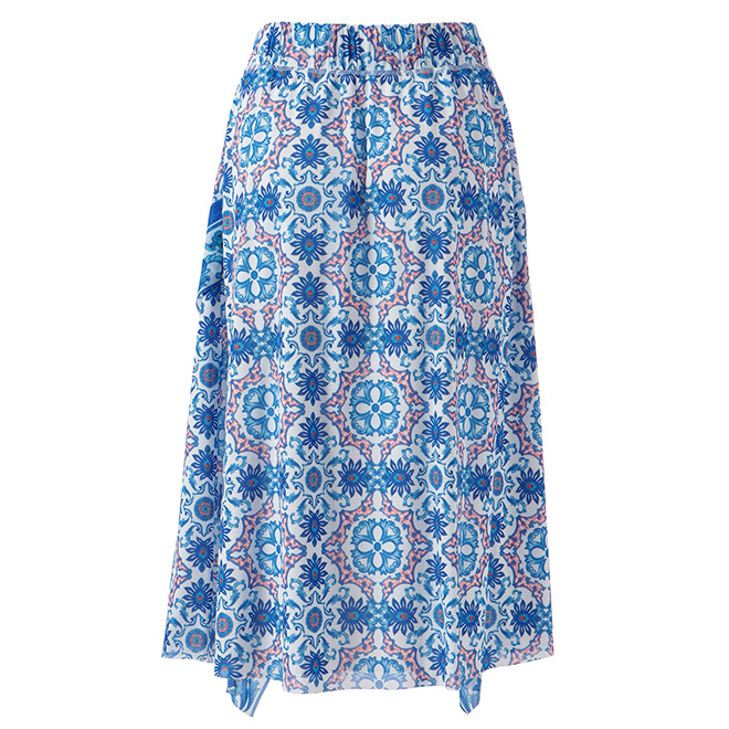 TURKISH TILE PRINT NETTING　スカート 詳細画像 ブルー系マルチ 4