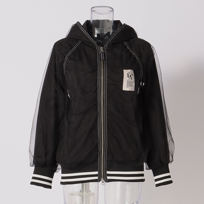 _V3 Sop stretch Blouson with Tulle　ブルゾン 詳細画像 ブラック 1