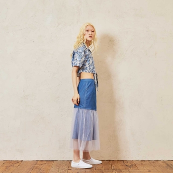【期間限定】LIGHT DENIM BLOCKING　スカート