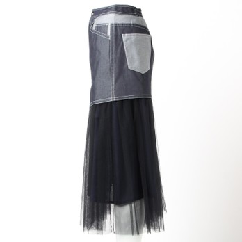 【期間限定】LIGHT DENIM BLOCKING　スカート 詳細画像