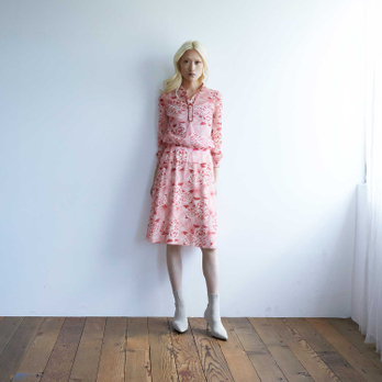 【期間限定】PEONY PRINT NET　スカート