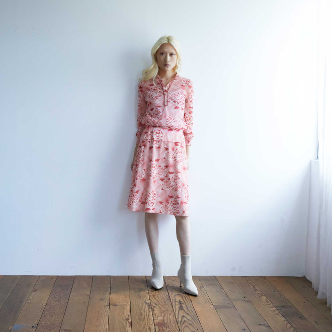 【期間限定】PEONY PRINT NET　スカート 詳細画像 レッド 1