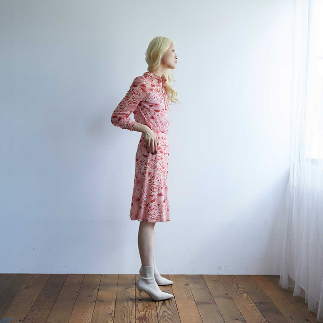 【期間限定】PEONY PRINT NET　スカート 詳細画像 レッド 2