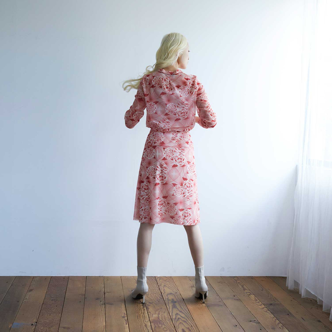 【期間限定】PEONY PRINT NET　スカート 詳細画像 レッド 3
