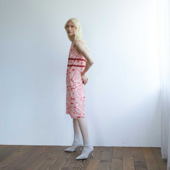 【期間限定】PEONY PRINT NET　ドレス 詳細画像