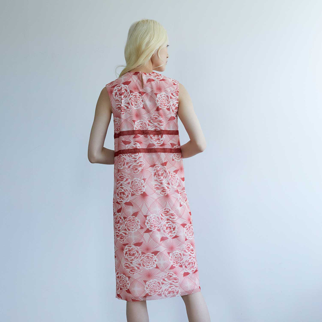 【期間限定】PEONY PRINT NET　ドレス 詳細画像 レッド 3