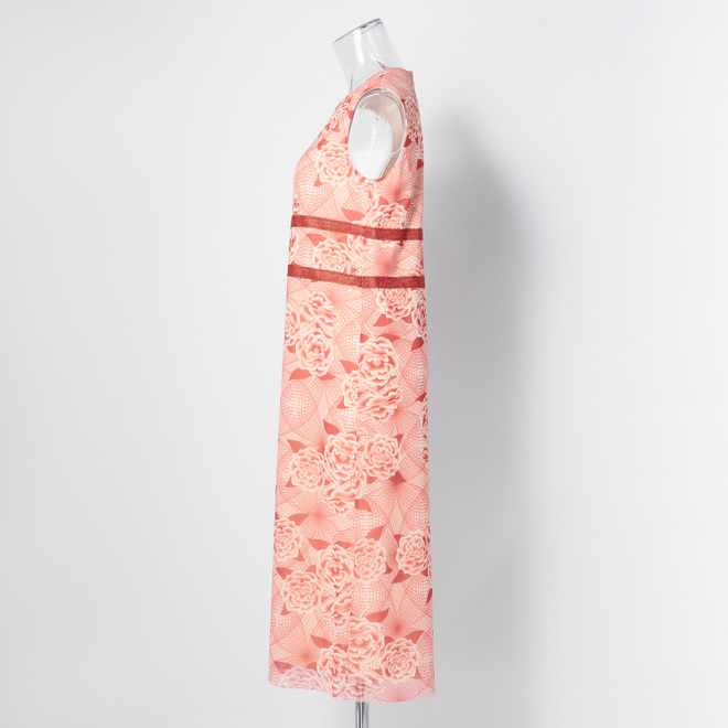 【期間限定】PEONY PRINT NET　ドレス 詳細画像 レッド 5