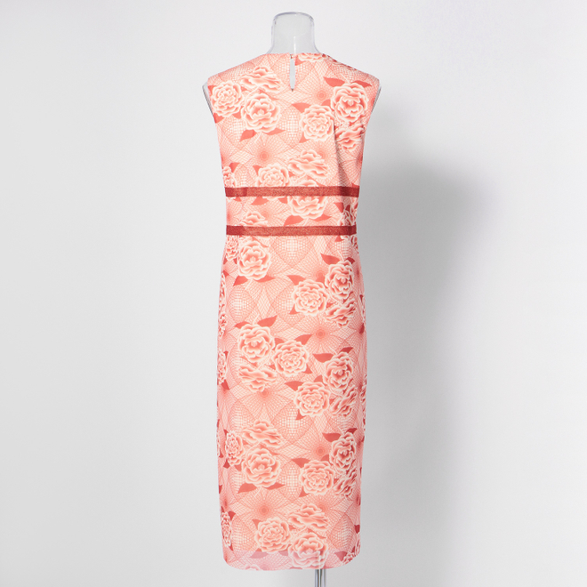 【期間限定】PEONY PRINT NET　ドレス 詳細画像 レッド 6