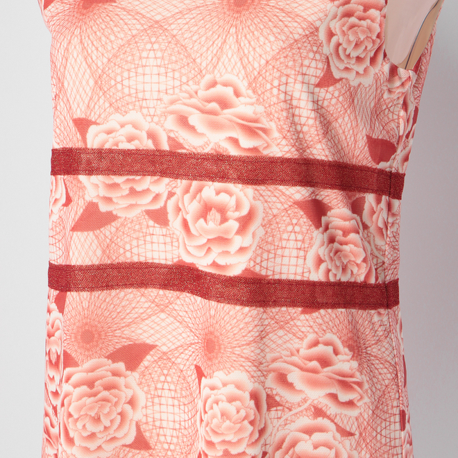 【期間限定】PEONY PRINT NET　ドレス 詳細画像 レッド 8