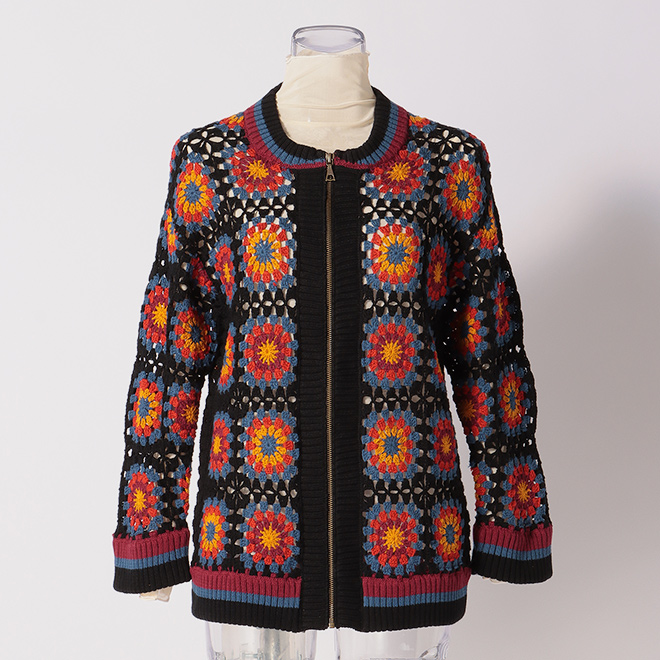 MANDARA CROCHET KNIT　ブルゾン 詳細画像 黒系マルチ 1
