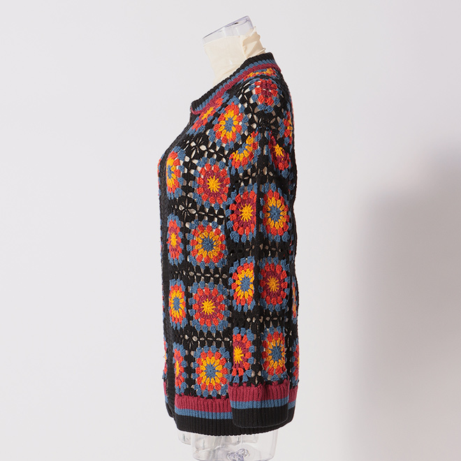 MANDARA CROCHET KNIT　ブルゾン 詳細画像 黒系マルチ 2