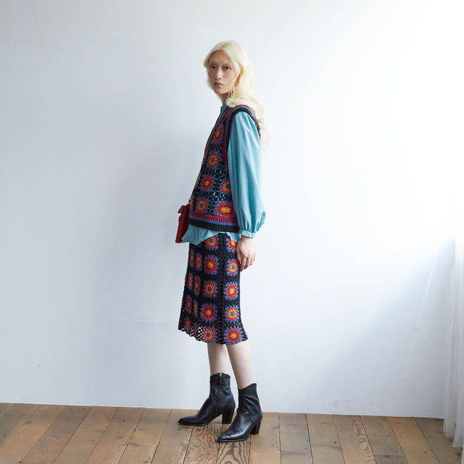 MANDARA CROCHET KNIT　スカート 詳細画像 黒系マルチ 1