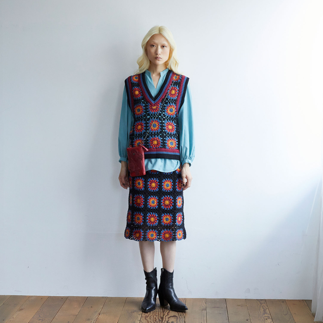 MANDARA CROCHET KNIT　スカート 詳細画像 黒系マルチ 2