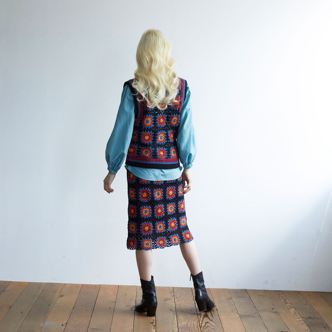 MANDARA CROCHET KNIT　スカート 詳細画像 黒系マルチ 3