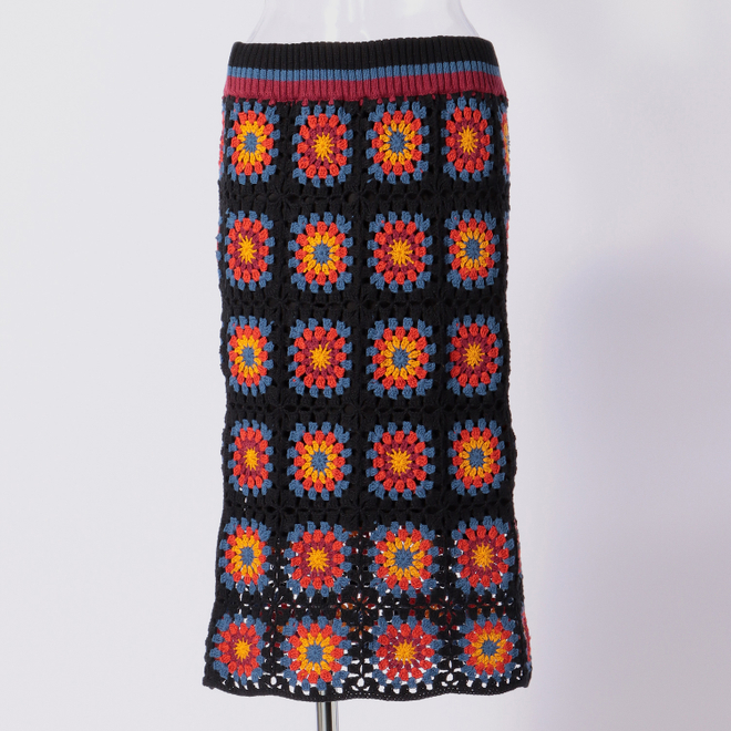 MANDARA CROCHET KNIT　スカート 詳細画像 黒系マルチ 4