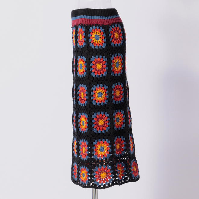 MANDARA CROCHET KNIT　スカート 詳細画像 黒系マルチ 5