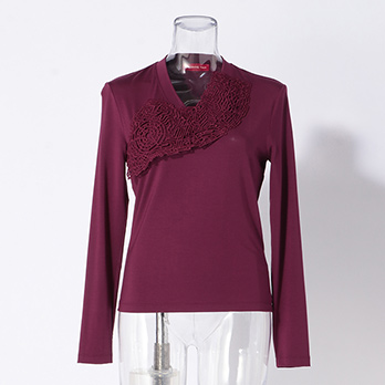 MODAL JERSEY WITH LACE　ブラウス
