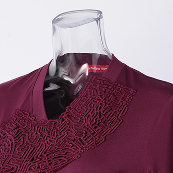 MODAL JERSEY WITH LACE　ブラウス 詳細画像