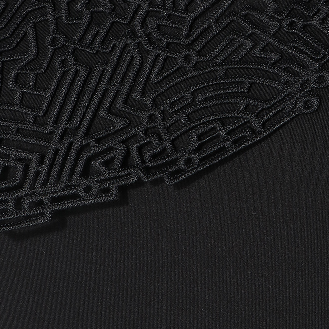 MODAL JERSEY WITH LACE　ブラウス 詳細画像 ブラック 2