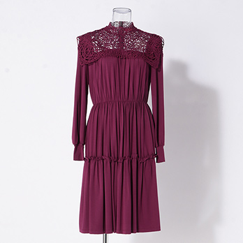 MODAL JERSEY WITH LACE　ドレス
