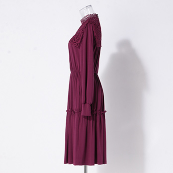 MODAL JERSEY WITH LACE　ドレス 詳細画像