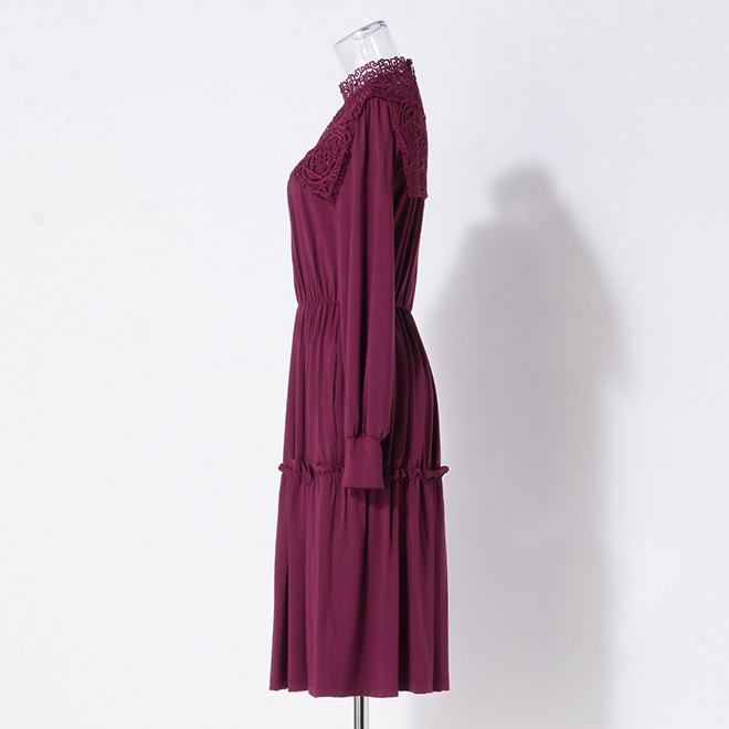 MODAL JERSEY WITH LACE　ドレス 詳細画像 パープル 2