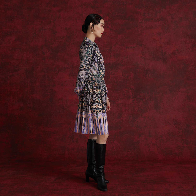 COURTVERSE PRINT ON SATIN　ドレス 詳細画像 パープル系マルチ 2