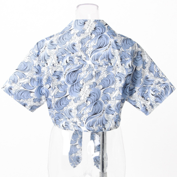 【期間限定】SEA WAVE PRINT ON COTTON　ブラウス 詳細画像
