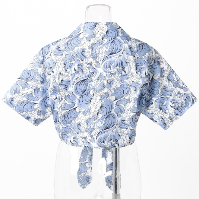 【期間限定】SEA WAVE PRINT ON COTTON　ブラウス 詳細画像 ブルー 6
