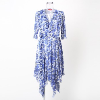 SEA WAVE PRINT COLOR BLOCK　ドレス 詳細画像
