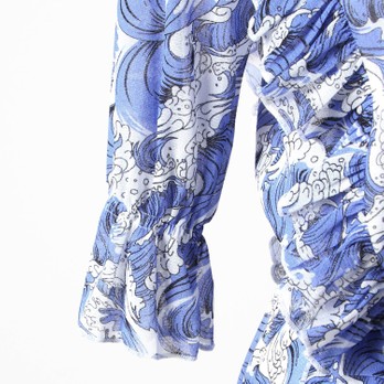 SEA WAVE PRINT COLOR BLOCK　ドレス 詳細画像