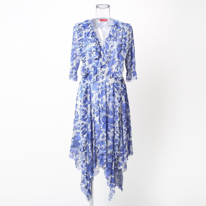 SEA WAVE PRINT COLOR BLOCK　ドレス 詳細画像 パープル 1