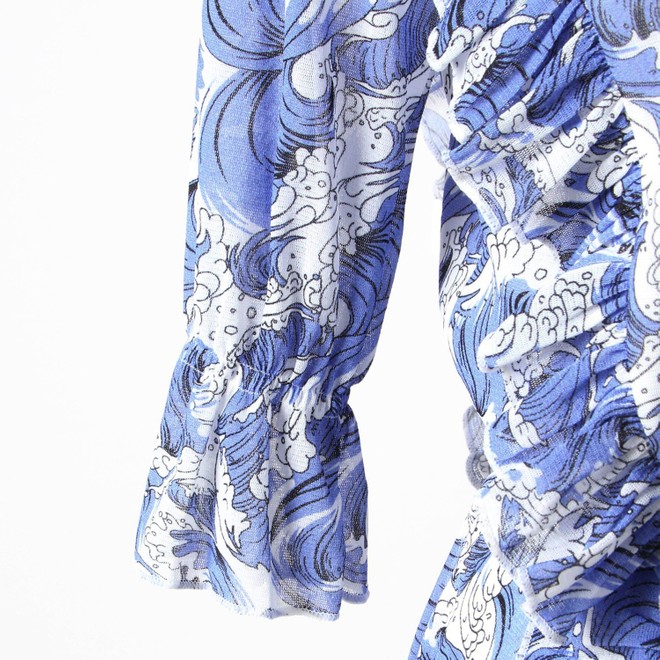 SEA WAVE PRINT COLOR BLOCK　ドレス 詳細画像 パープル 5